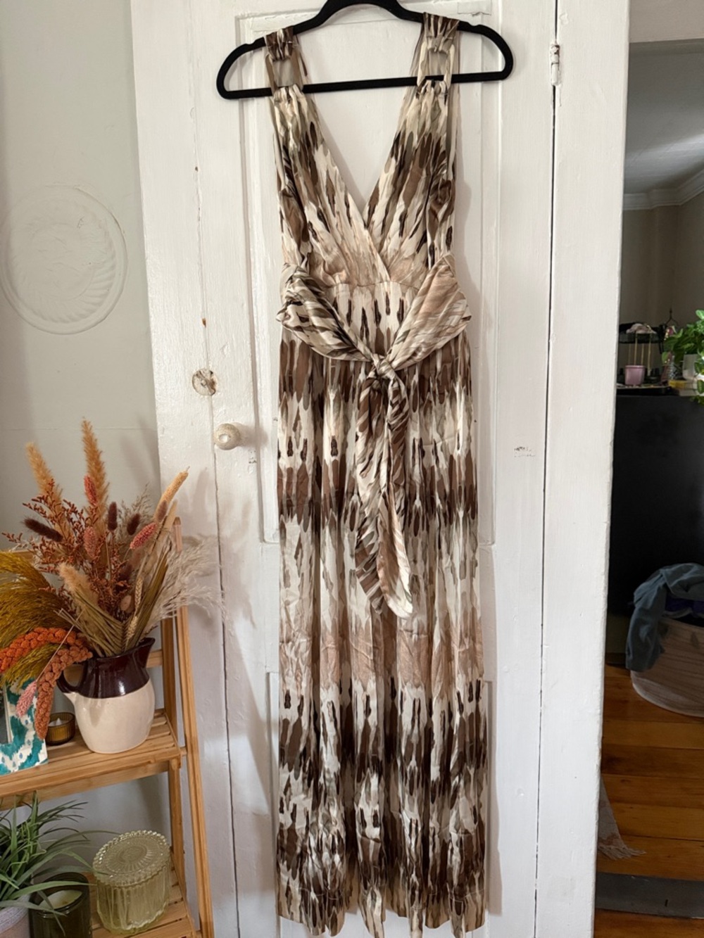 NWT Salinas Abstract Satin Jumpsuit
